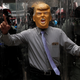An anti-government protester wearing a mask depicting U.S. President Donald Trump demonstrates at Causeway Bay district in Hong Kong, China, September 29, 2019.